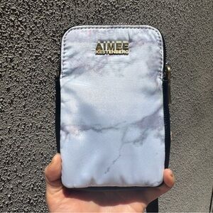 Aimee Kestenberg White & Gray Marble Print Phone Crossbody